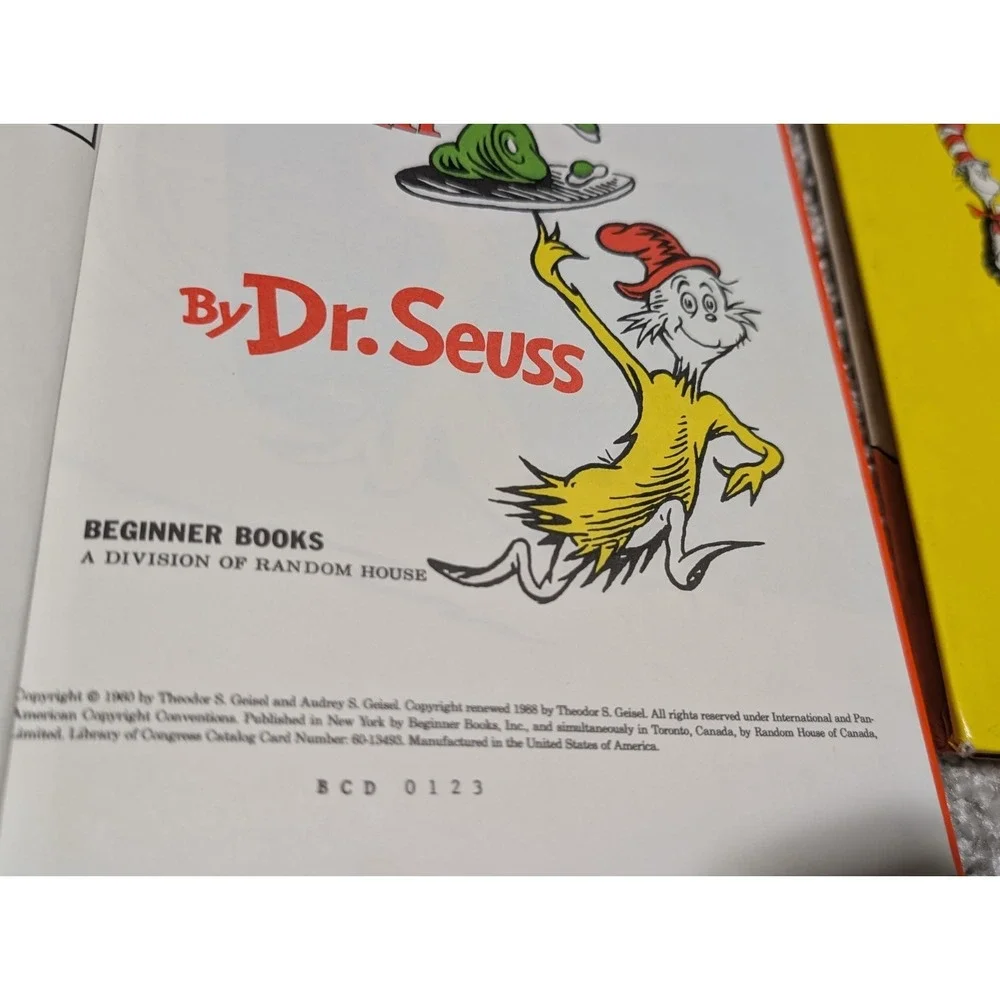 Dr Seuss Book Lot The Cat in‎ the Hat (1957) Hardcover) 60's Bearstain Smurfs